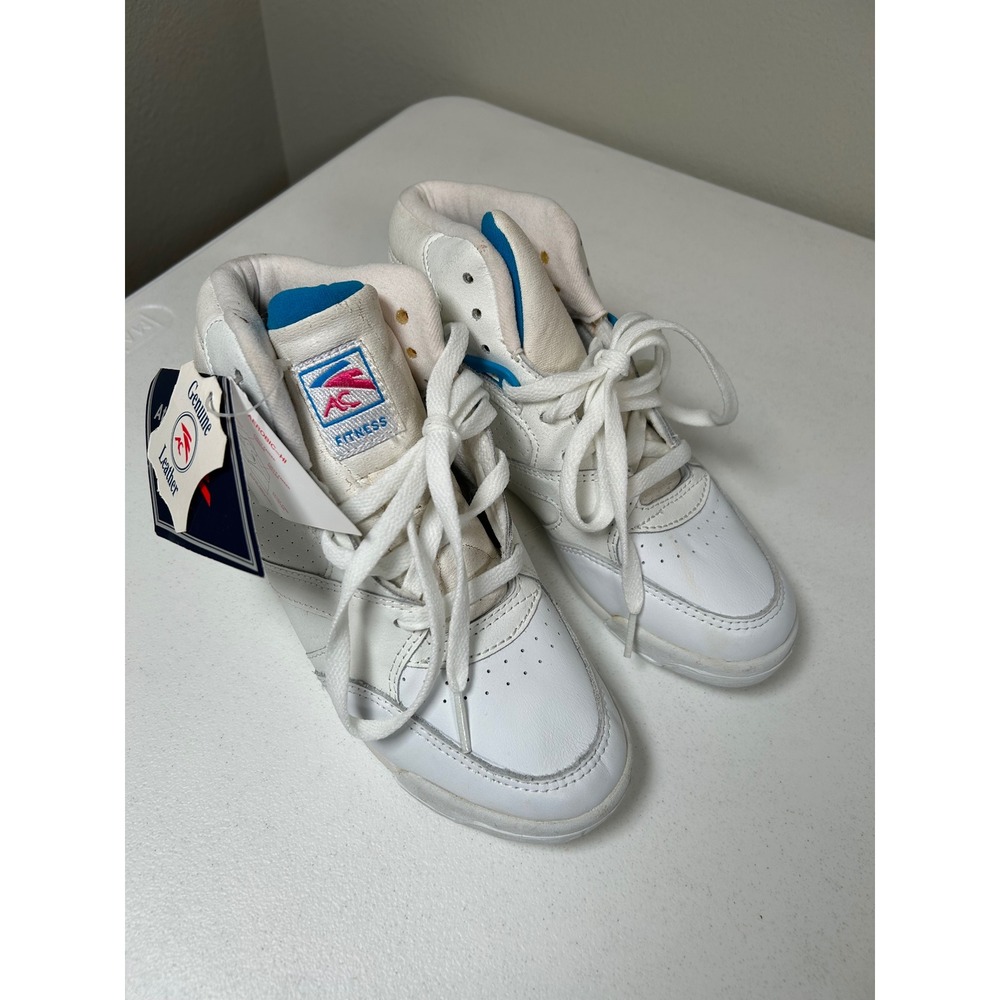 Athletic Club Aerobic-Hi Sneakers Womens 5 White Vintage 80s Shoes High Top